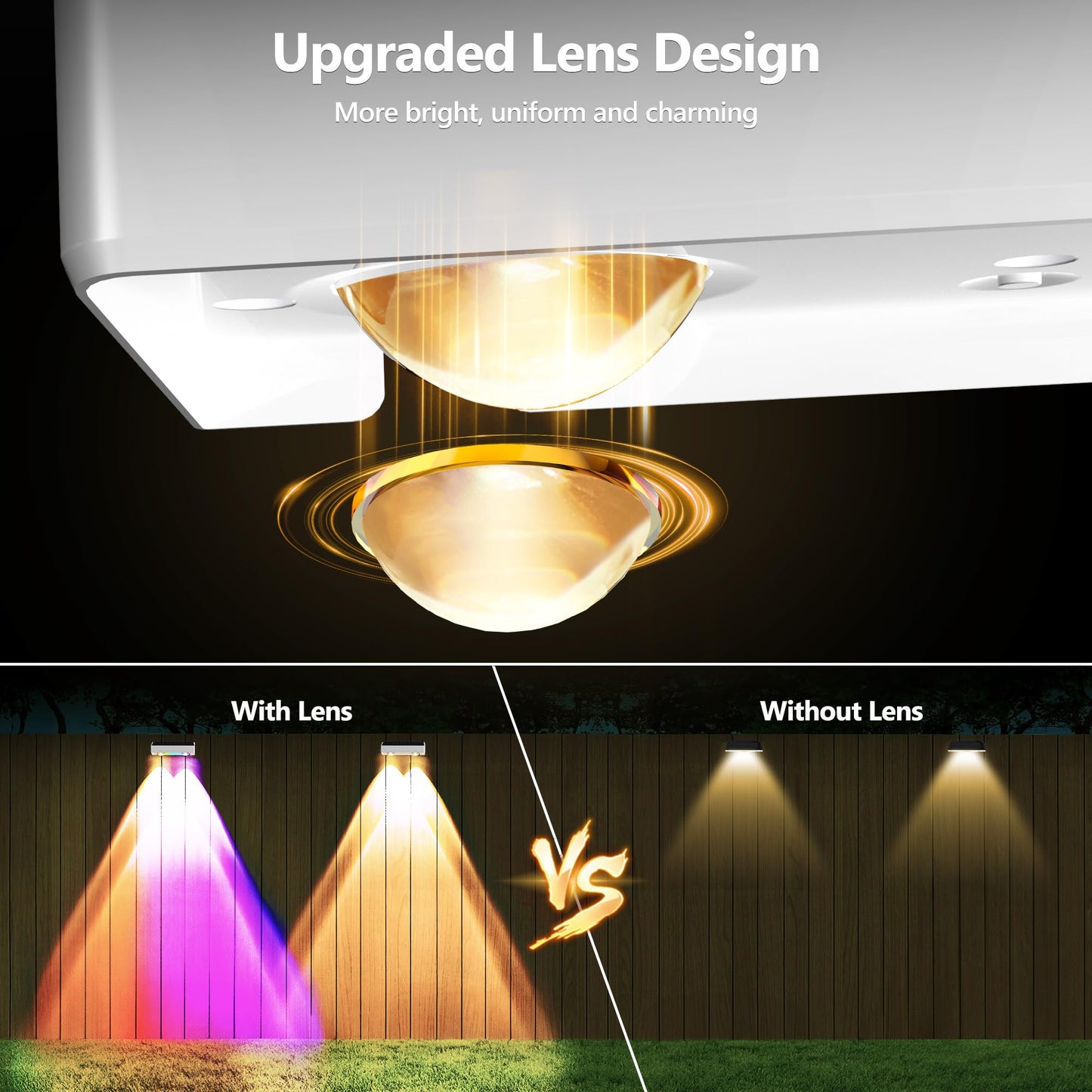 Brizled Solar Fence Lights, 11 Modes & 9 Colors, 100 Lumens, IP65 Waterproof, 8 Pack, RGBCW - White
