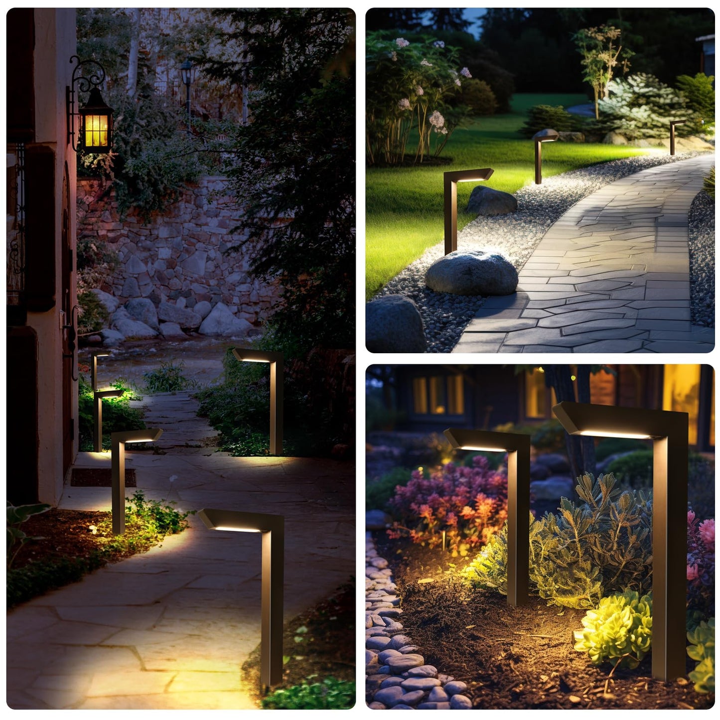 Energetic Low Voltage Led Landscape Light Brown Aluminum Pathway Lighting 4Pcs
