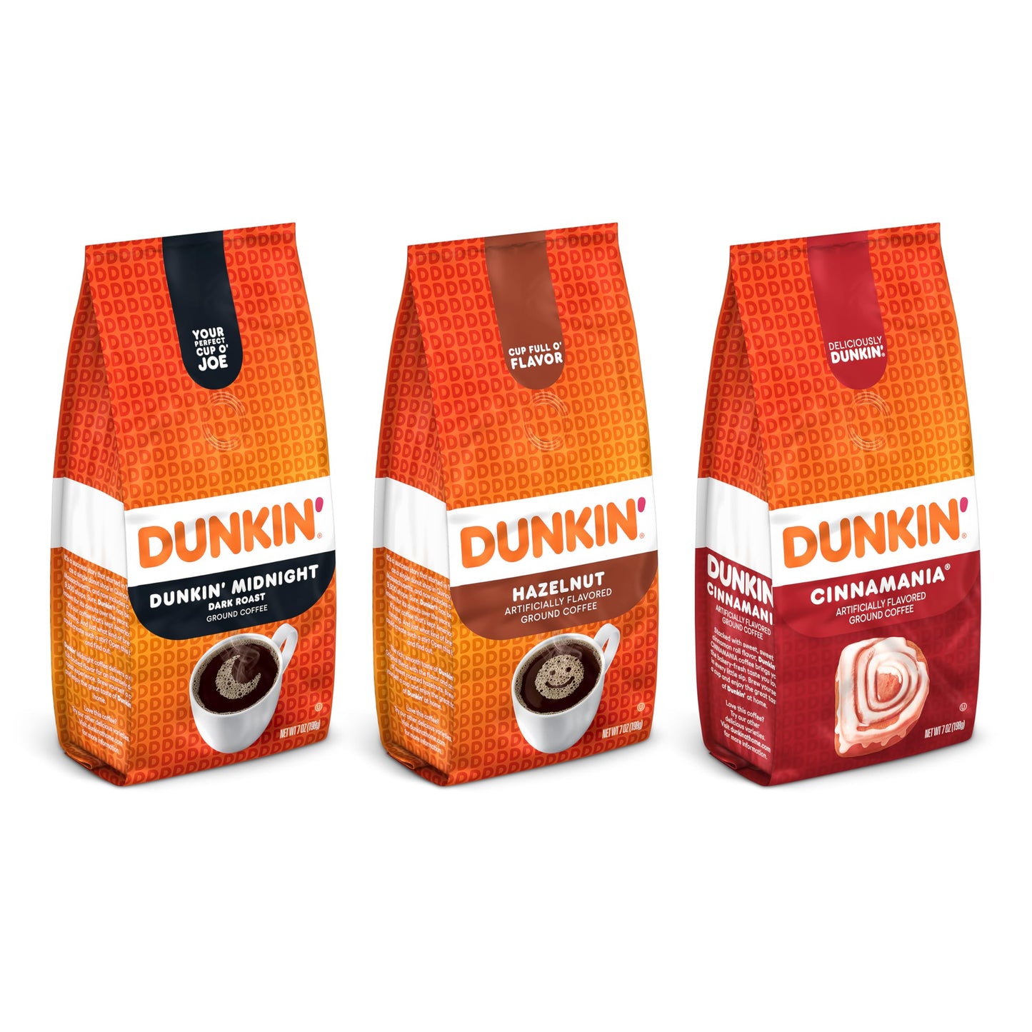 Dunkin Ground Coffee Limited Edition Variety Pack Three 7 Oz. Bags