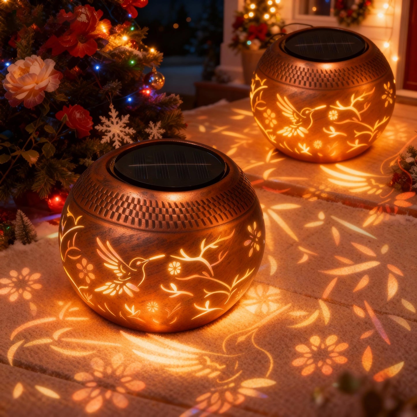 Solar Lanterns Outdoor Waterproof Hummingbird Garden Decor Birthday Gifts for Women, Mothers Day Gifts for Mom, Solar Table Lant