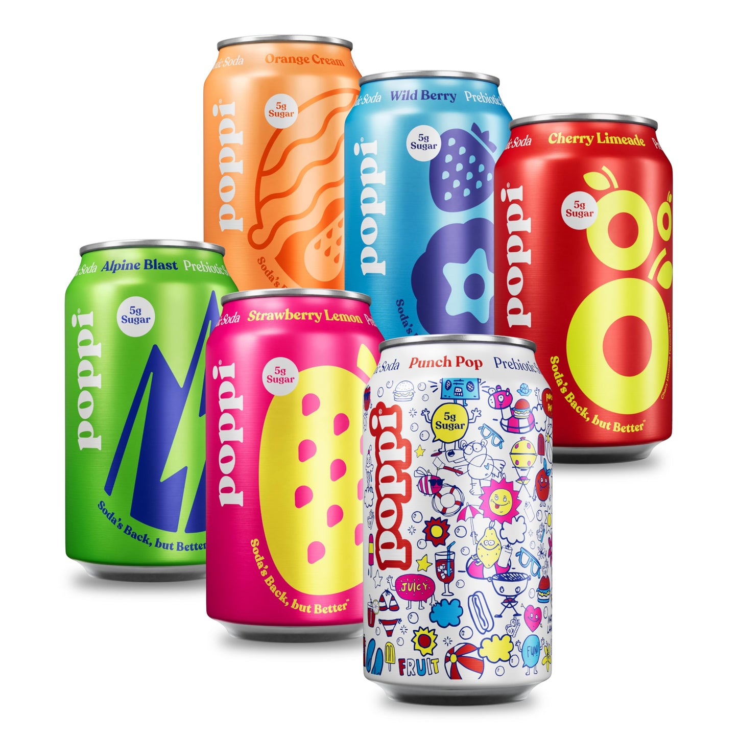 Poppi Sparkling Prebiotic Soda Beverage with Apple Cider Vinegar Seltzer Water and Fruit Juice New Obsessions Variety Pack 12 Fl Oz Pack of 12 Packaging May Vary