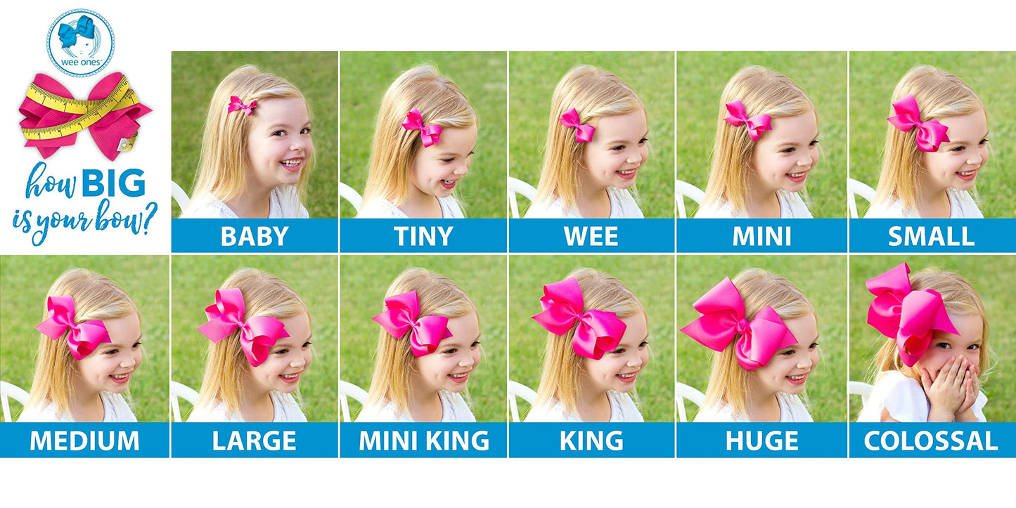 Wee Ones Girls' 3 pc Set Solid Grosgrain Variety Pack on a WeeStay No-Slip Hair Clip, Small, Light Pink, Light Orchid, Millenniu
