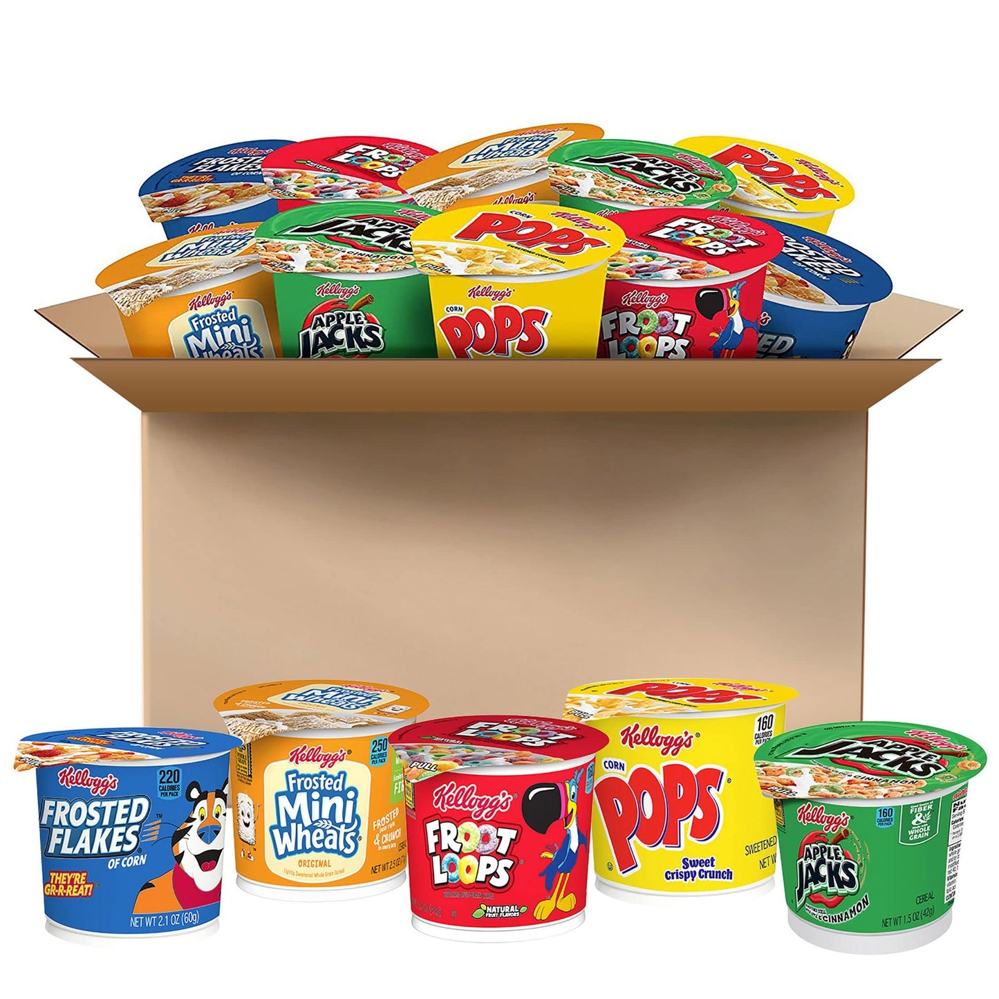 Kellogg s Breakfast Cereal Cups, Kids Snacks, Family Breakfast, Variety Pack (24 Cups)