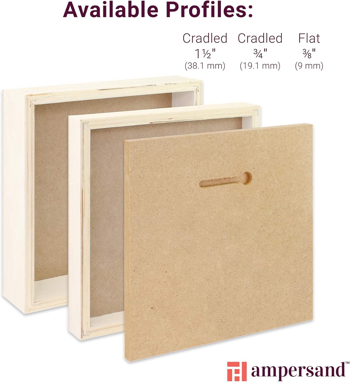Ampersand Art Supply Wood Gesso Art Painting Panel: Canvas Texture, 3/8 Inch Depth, 6" x 12"
