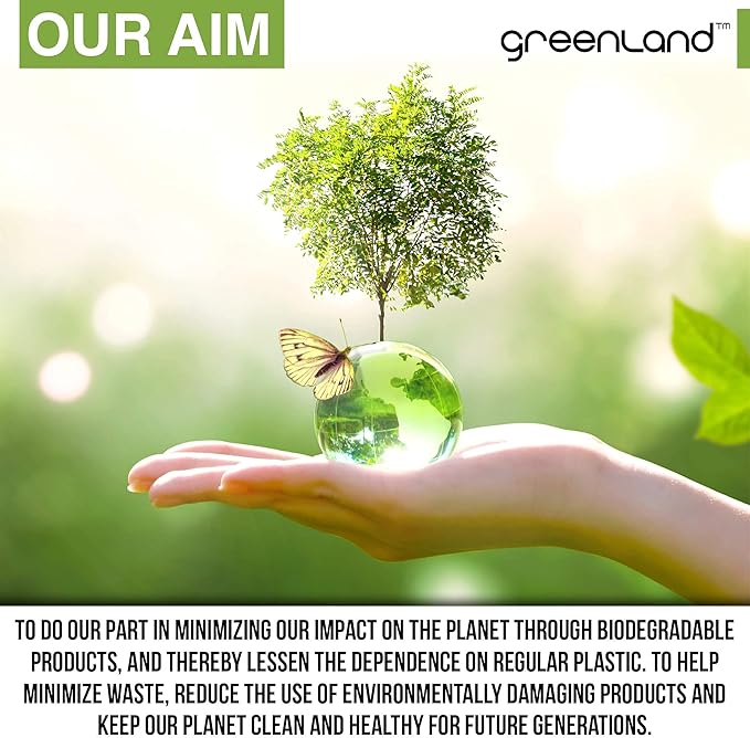 Greenland Biodegradable 60 Trash Bags Compatible with Simplehuman (Code H, 60 Bags, 8-9 Gallons)