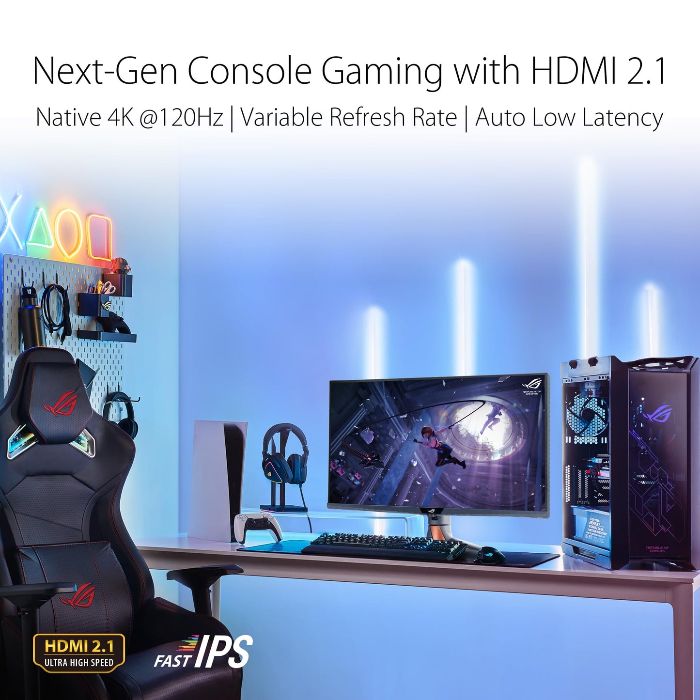 Asus Rog Swift 32 4K Mini Led Gaming Monitor (Pg32Uqxr) -Uhd (3840 X 2160), 160Hz, 1Ms, Fast Ips, Local Dimming, Freesync Pre
