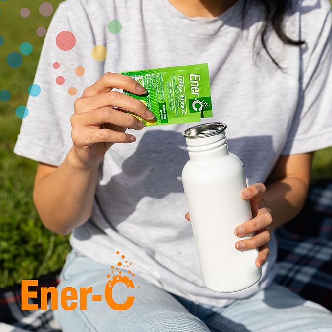 Ener-C Multivitamin Drink Mix - Vitamin Packets for Water, Electrolytes Powder Packets, Vitamin Drink Mix, Hydration Liquid Mix, Immune Booster for Adults, Healthy Energy - Lemon Lime, 60 Count