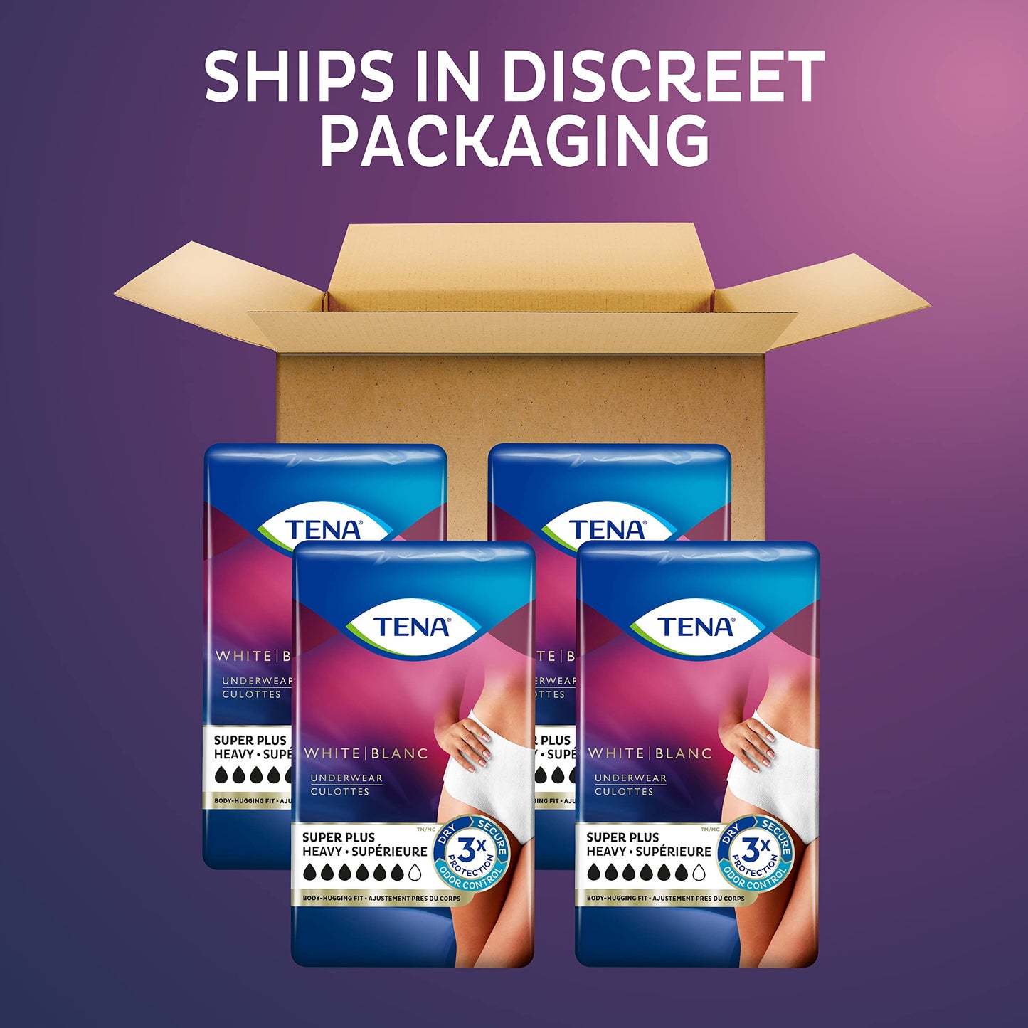 TENA Incontinence Underwear for Women, Super Plus Absorbency, Small/Medium, 56 Count