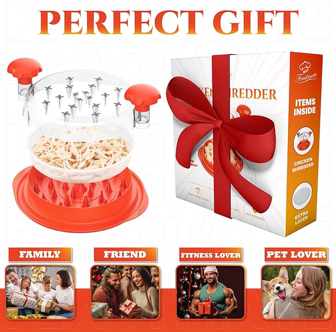 Orange Chicken Shredder Tool Twist Large 10β Meat Shredder, Extra Plate β shredder food, meat shredder tool twist, meat grinder, desmenuzador de carne, desmenuzador de pollo