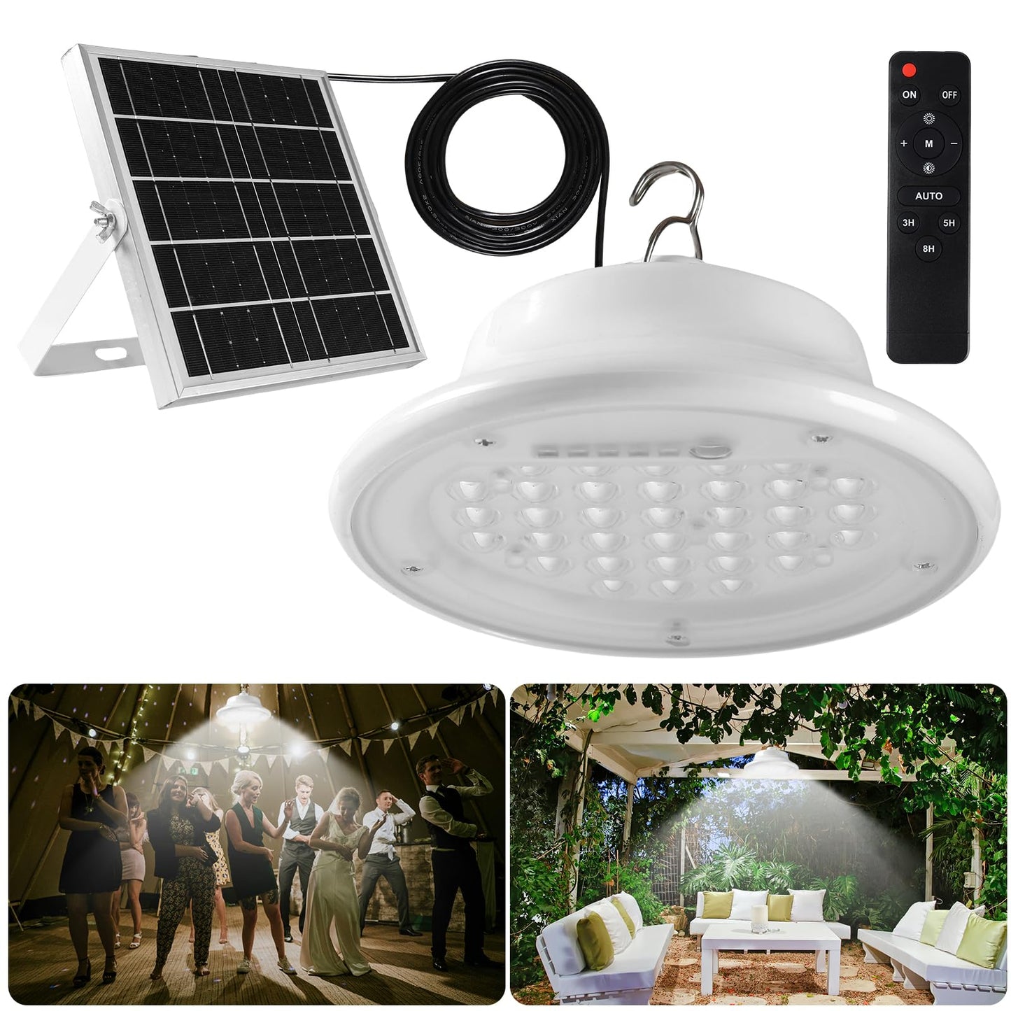 ABZXT Solar Pendant Light Shed Light Lighting Day and Night Auto Dusk to Dawn Solar Light Indoor and Outdoor with Remote Control