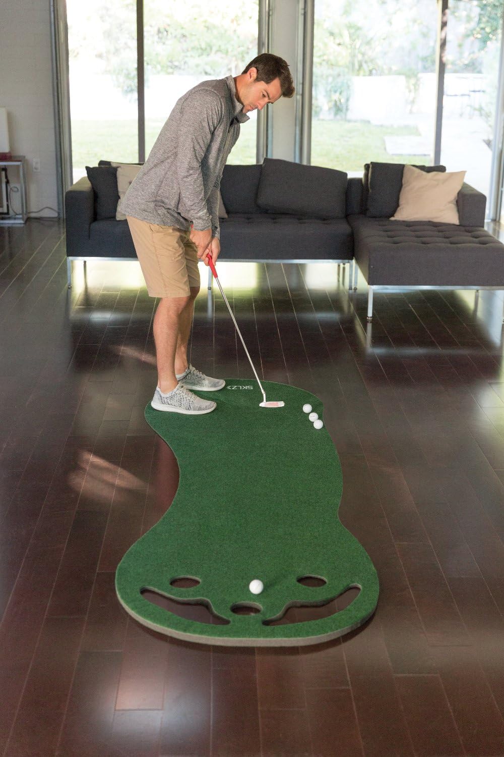 SKLZ Putting Green: Perfect Your Golf Skills with Realistic Home Practice - Improve Your Putting Stroke, Lower Your Scores, and Enjoy Convenient, Training Anytime, Anywhere!