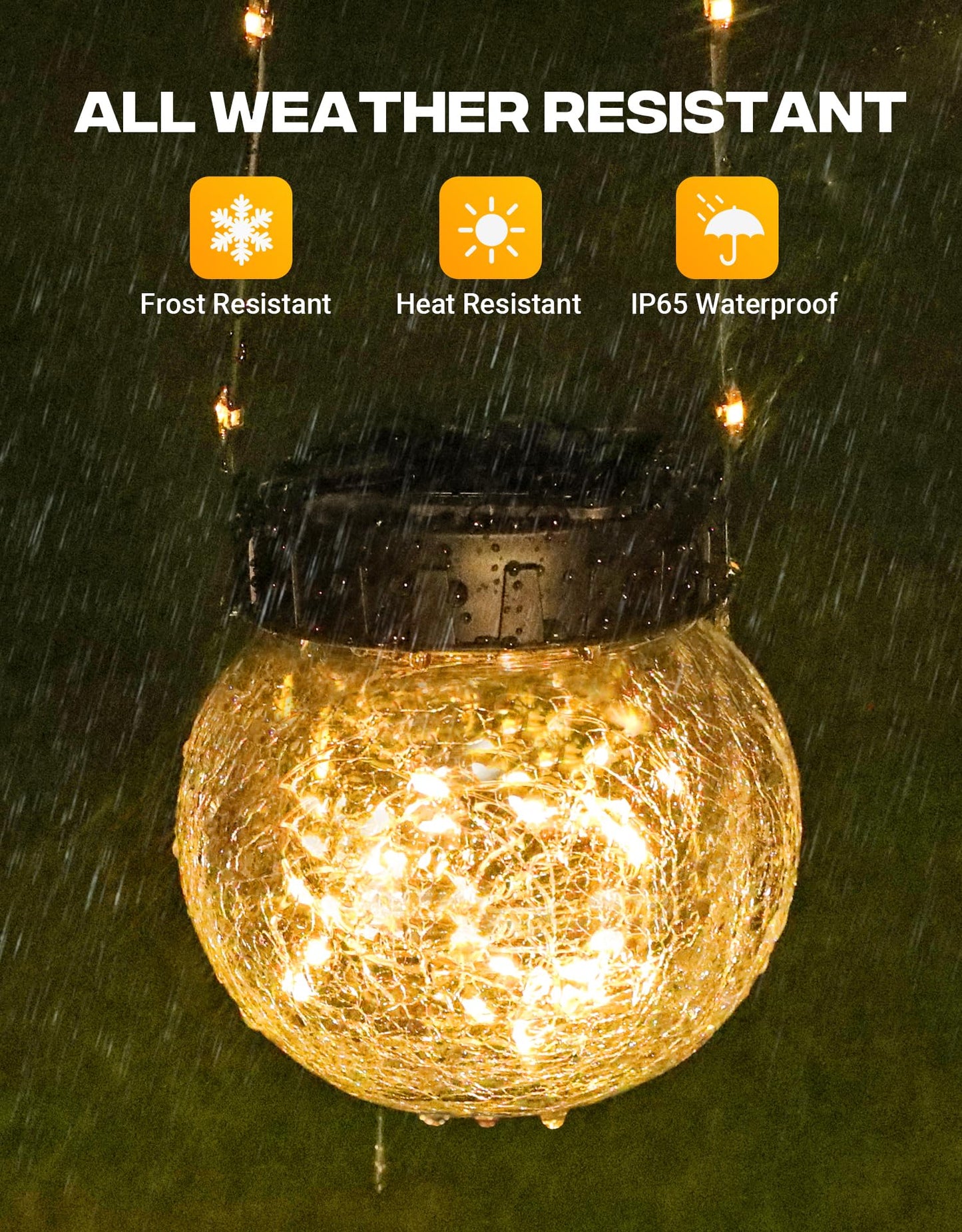 Partphoner Solar Lights Outdoor Waterproof 12-Pack Solar Powered Hanging Lantern ed Glass Hanging Globes For Yard Decor Christmas Decoration Shepherd Hook Garden Tree Table Ornaments Warm