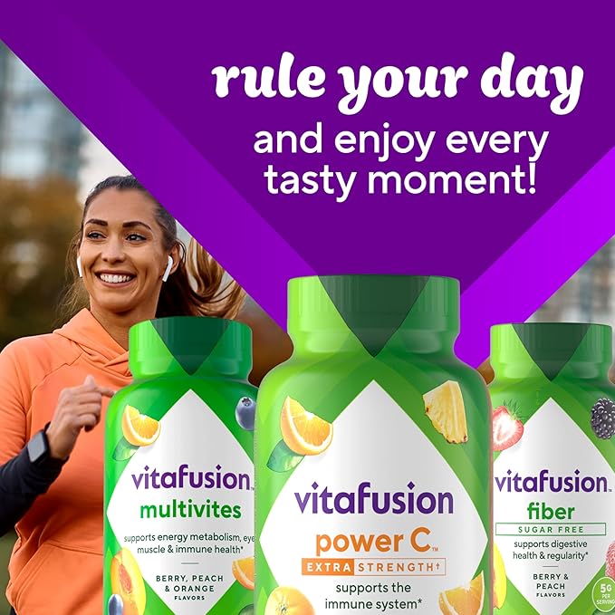 Vitafusion Extra Strength Power C Gummy Vitamins, Tropical Citrus Flavored Immune Support (1) Vitamins, 92 Count