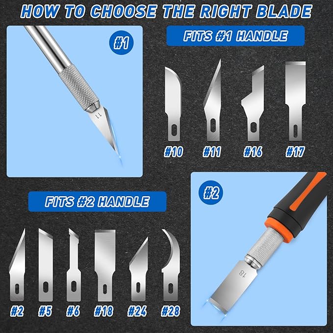 DIYSELF 100 PCS Exacto Knife Blades, SK5 Carbon Steel #11 Exacto Blades Refill Craft Art Knife Replacement Blade with Storage Case for Craft, Hobby, Scrapbooking, Stencil