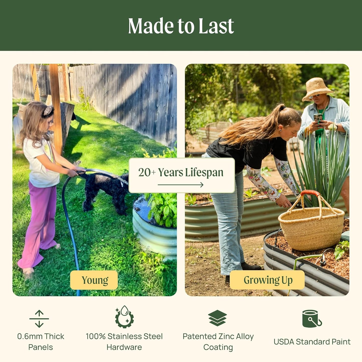 Vego Garden 32" Extra Tall Oval Metal Raised Garden Bed Kit, 10 in 1 Modular Planter Box for Vegetables, Flowers, Fruits, Terra Cotta