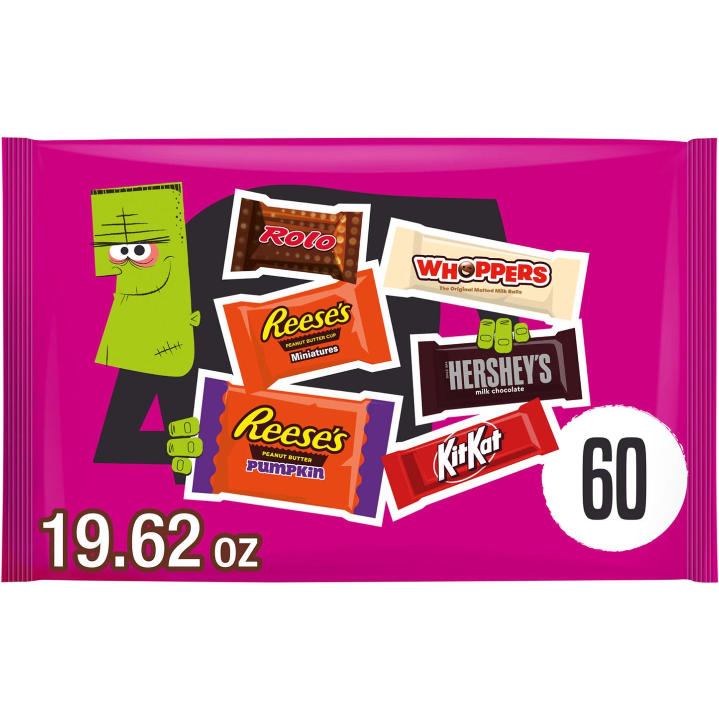 HERSHEYS Assorted Flavored Halloween Candy Bag 19.62 oz (60 Pieces)