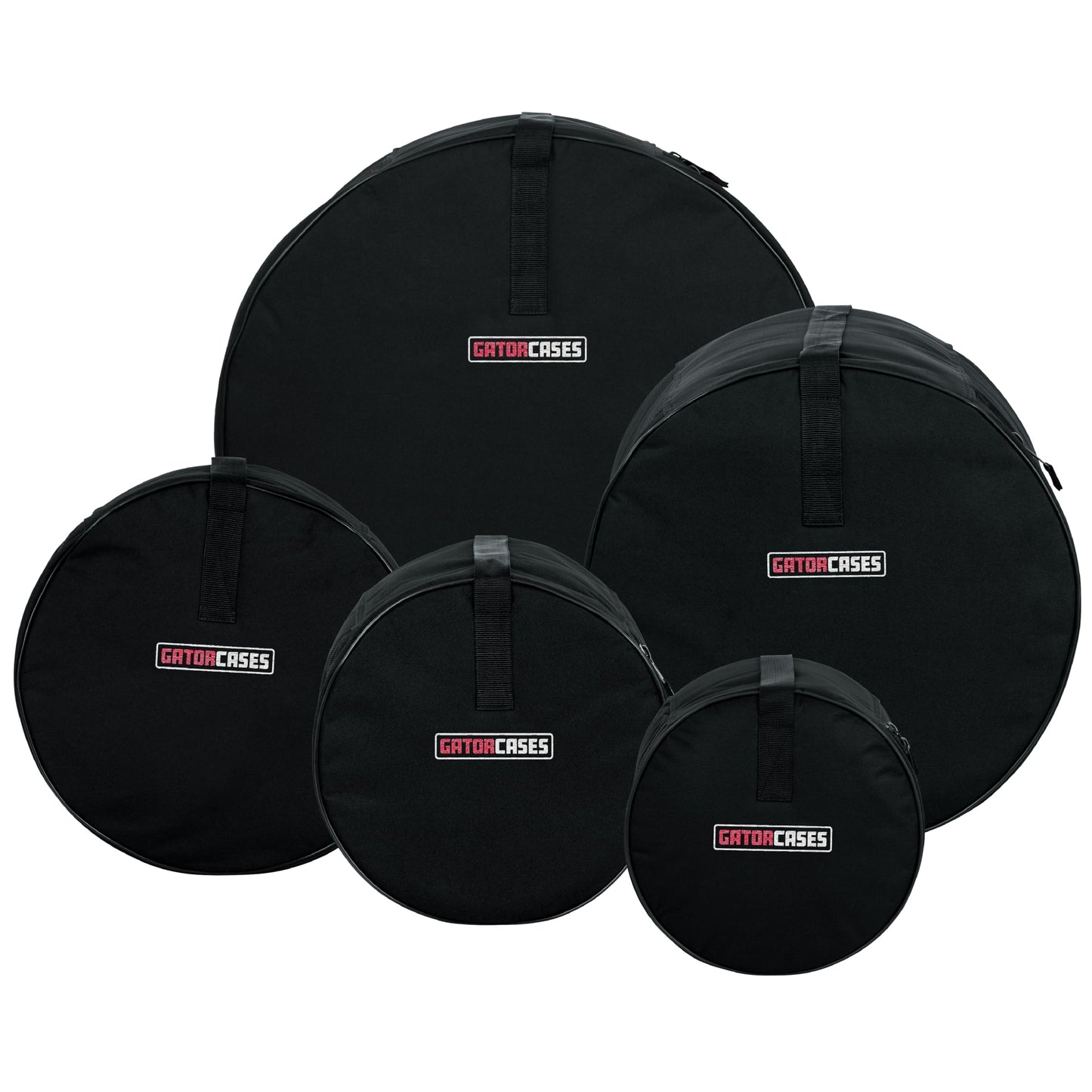 Gator Cases Protechtor Series Five Piece Padded Nylon Gig Bags for Fusion Style Drum Sets, Fits - 22X18, 10X9, 12X10, 16X16, 14X