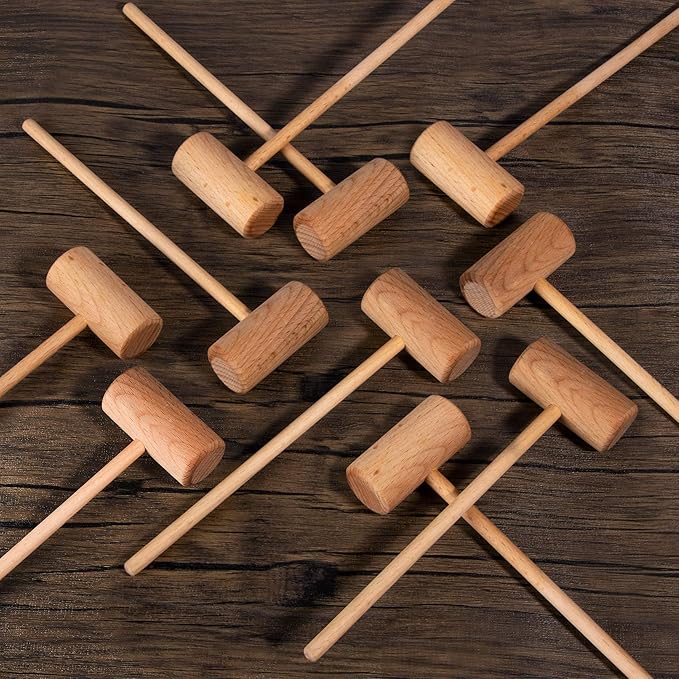8.26" Wooden Crab Mallets Crab Hammers Lobster Seafood Crackers(36 pieces)