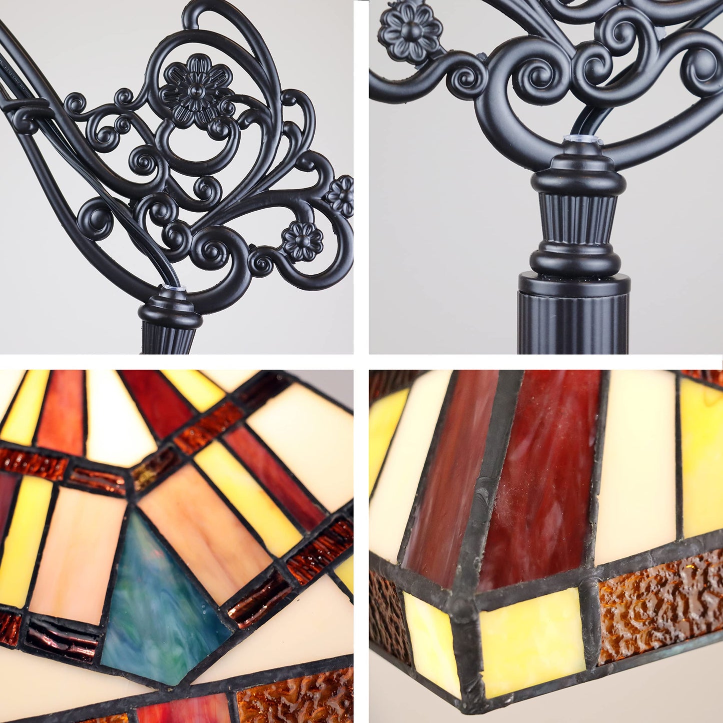 Chloe Lighting Vincent Tiffany-Style Floor Lamp 1-Light Mission 11in Shade Multicolor Blackish Bronze Model CH3T523BM11-RF1