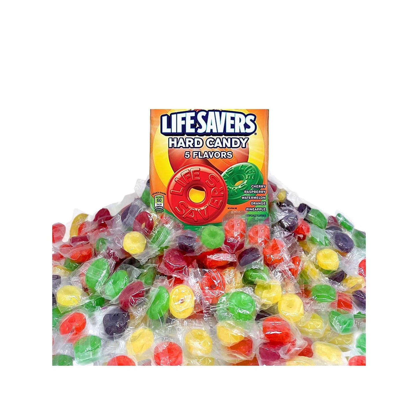 Life Savers Hard Candy 5 Flavors - 2 lbs of Candy - Individually Wrapped - Cherry, Watermelon, Orange, Pineapple, and Raspberry