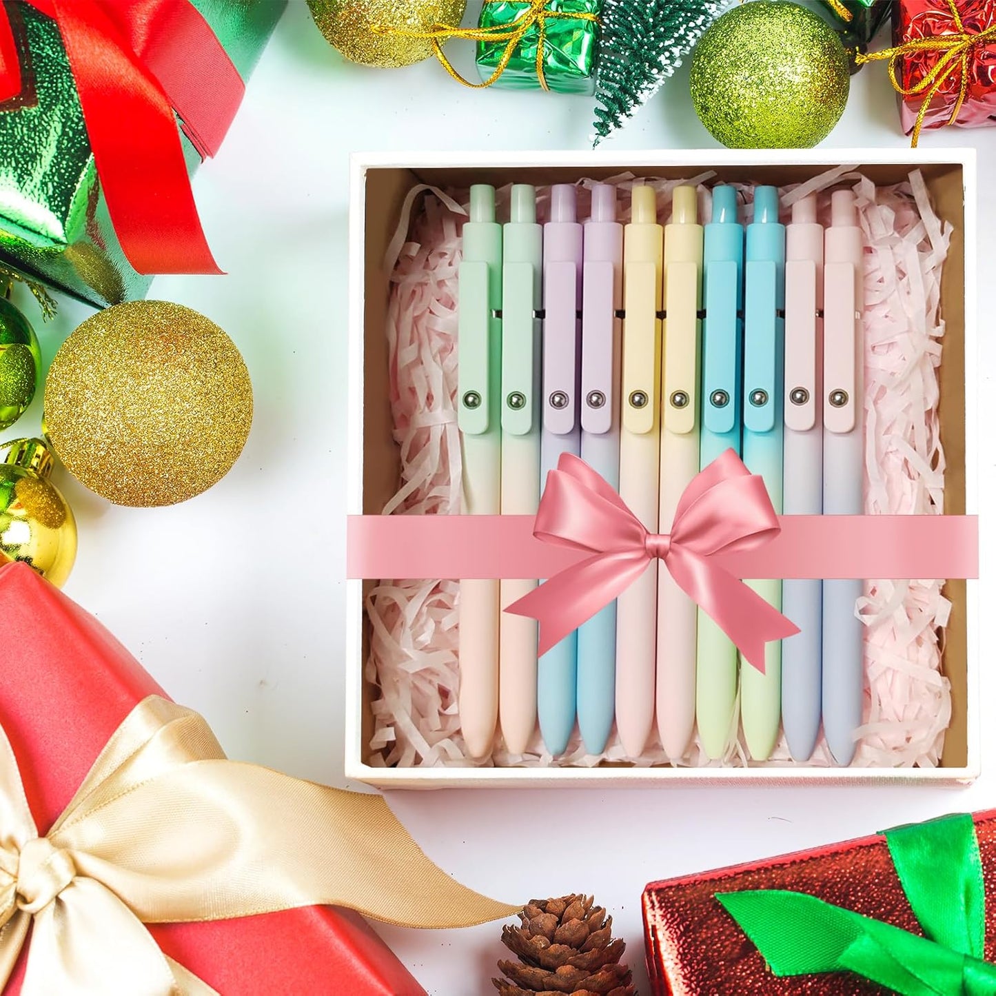 Gel Pens, 5 Pcs Medium Point Smooth Writing Pens Cute Pens for Women, High-End Series 0.7mm Black Ink Pens for Journaling Note Taking, School Office Supplies (5 Pcs Gradient Morandi)