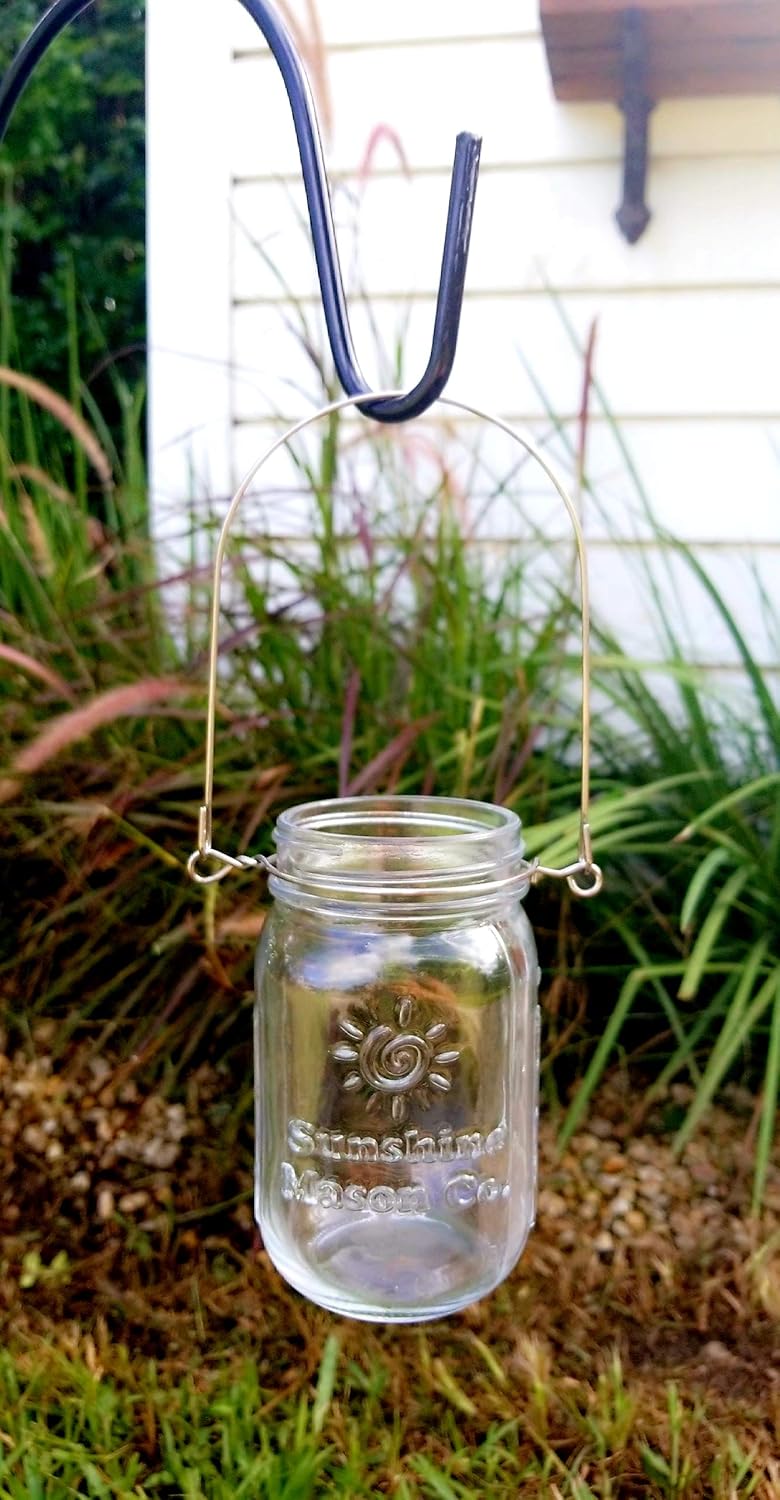 Pint Sized Glass Mason Jars with Hanger Handles Set of 6