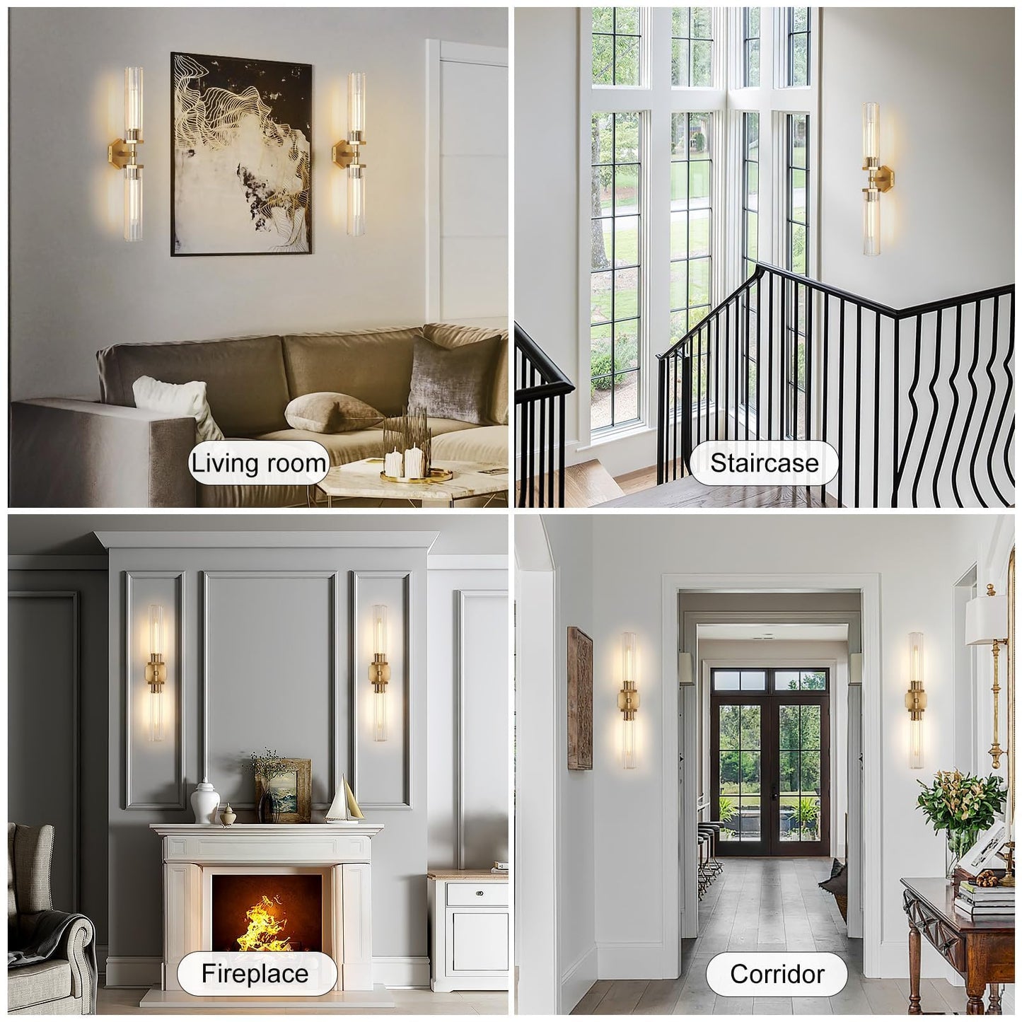 Gold Crystal Bathroom Wall Sconce Light Fixture Modern Bathroom Vanity Light 28.5In Brass Sconces Wall Lighting Linear Indoor Wall Sconce Light For Bedroom Hallway Staircase Living Room Dining Room