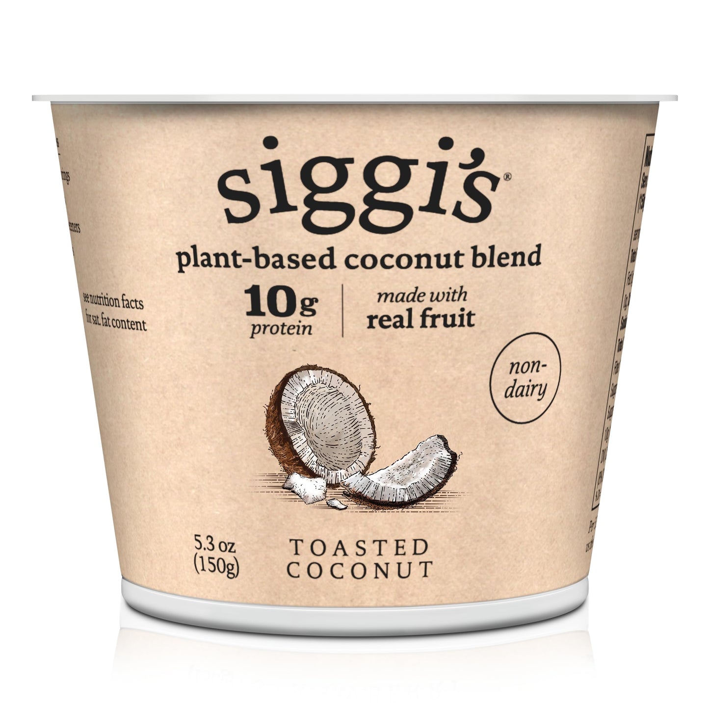 Siggis, Toasted Coconut Plant-Based Yogurt, 5.3 Ounce