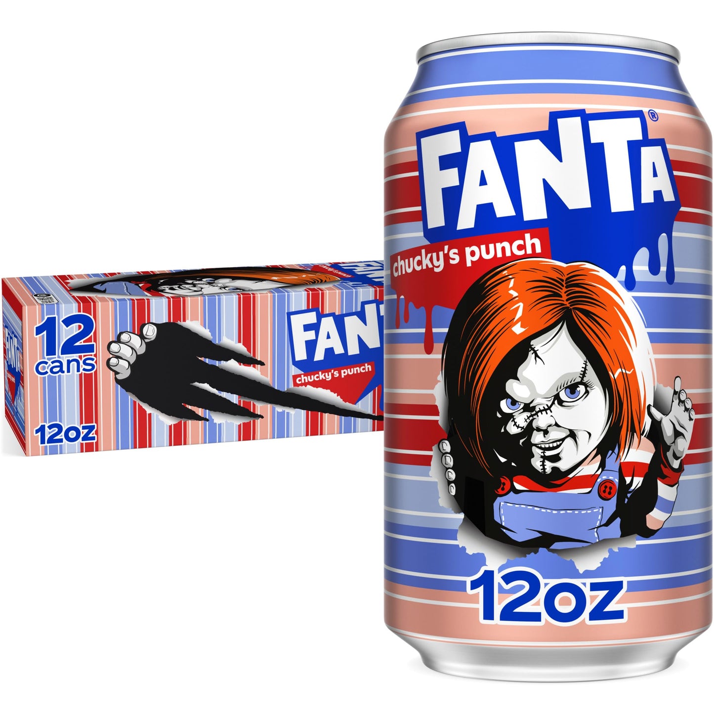 Fanta Fruit Punch Soda, Caffeine-Free, Halloween Edition, 12 Fl Oz Cans, 12 Pack