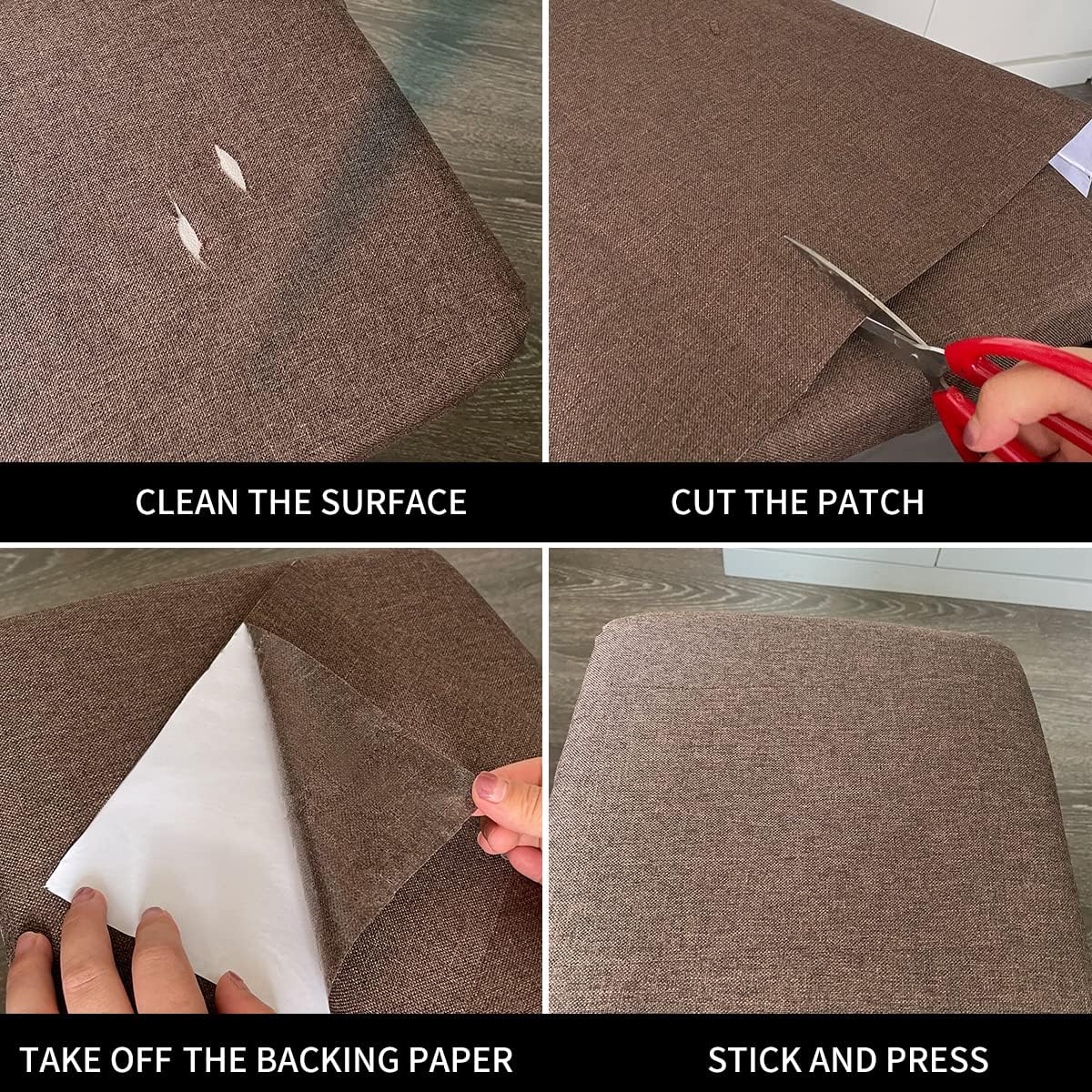 Fabric Repair Patches, 17X158 Inch Linen Repair Tape Self-Adhesive Fabric Patches Durable, DIY Large Linen Tape for Sofa, Couches, Furniture, Chair, Clothing (17X158 Inch, Blue Grey)