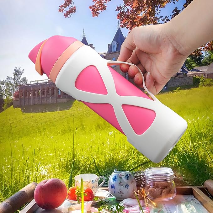 Bigwaves Bottle Sleeve for owala,with Handle,Full Wrap Protection Anti-Sliding Bottom Protective Sleeve,Anti-Scratch,Fall-Arrest,Compatibility with 24oz owala Accessory(White)