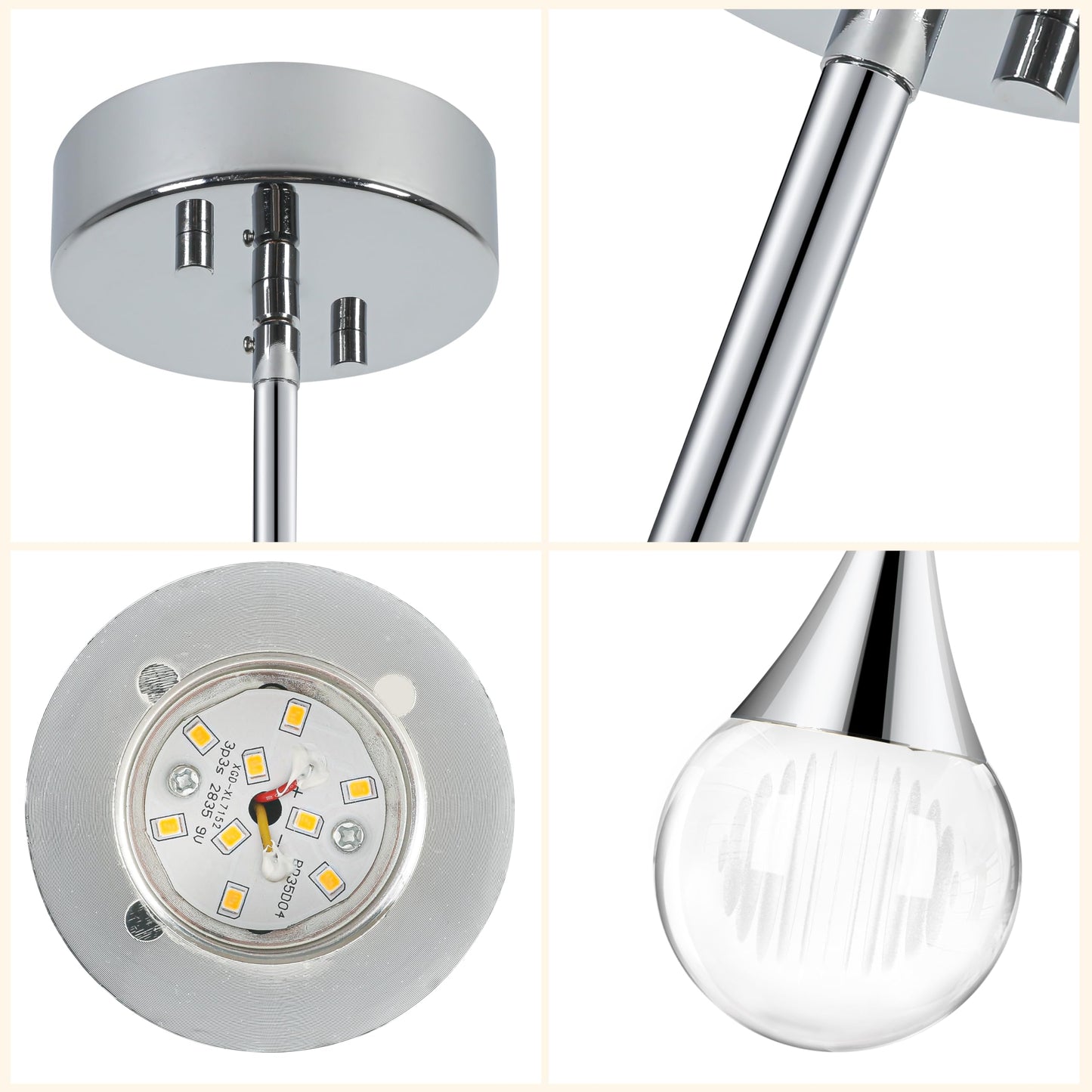 1-Pendant Lights Kitchen Island Silver Crystal Globe Ceiling Hanging Light Fxitures Led Light Fixtures Metal Rod Ceiling Glass Pendant Lighting For Kitchen Island Dining Room Bar