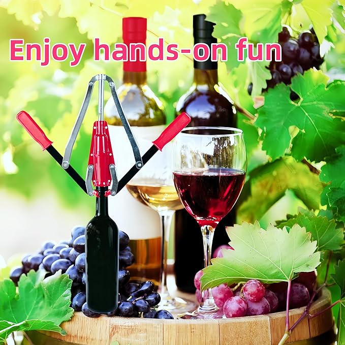 Manual Wine Bottle Sealer Kit, 30 Count Wine Corks, Metall, Red, Cylindrical