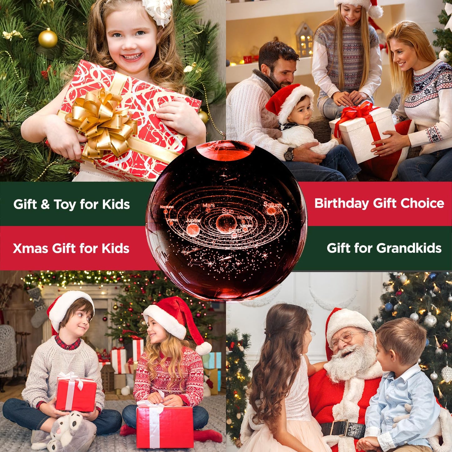 3D Solar System Crystal Ball Night Light With 16 Color Wooden Led Base Upgraded 3.15 In Galaxy ts Ball Lamp With Remote For Birthday Christmas Astronomy Space Gifts For Boys Girls Kids