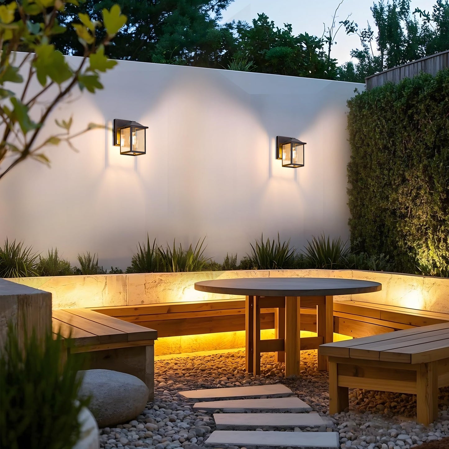 Matameye Outdoor Wall Lantern Exterior Waterproof Wall Sconce Light Fixture Dark Chocolate Front Door Mounted Lighting With Glass Anti-Rust Porch Lamp