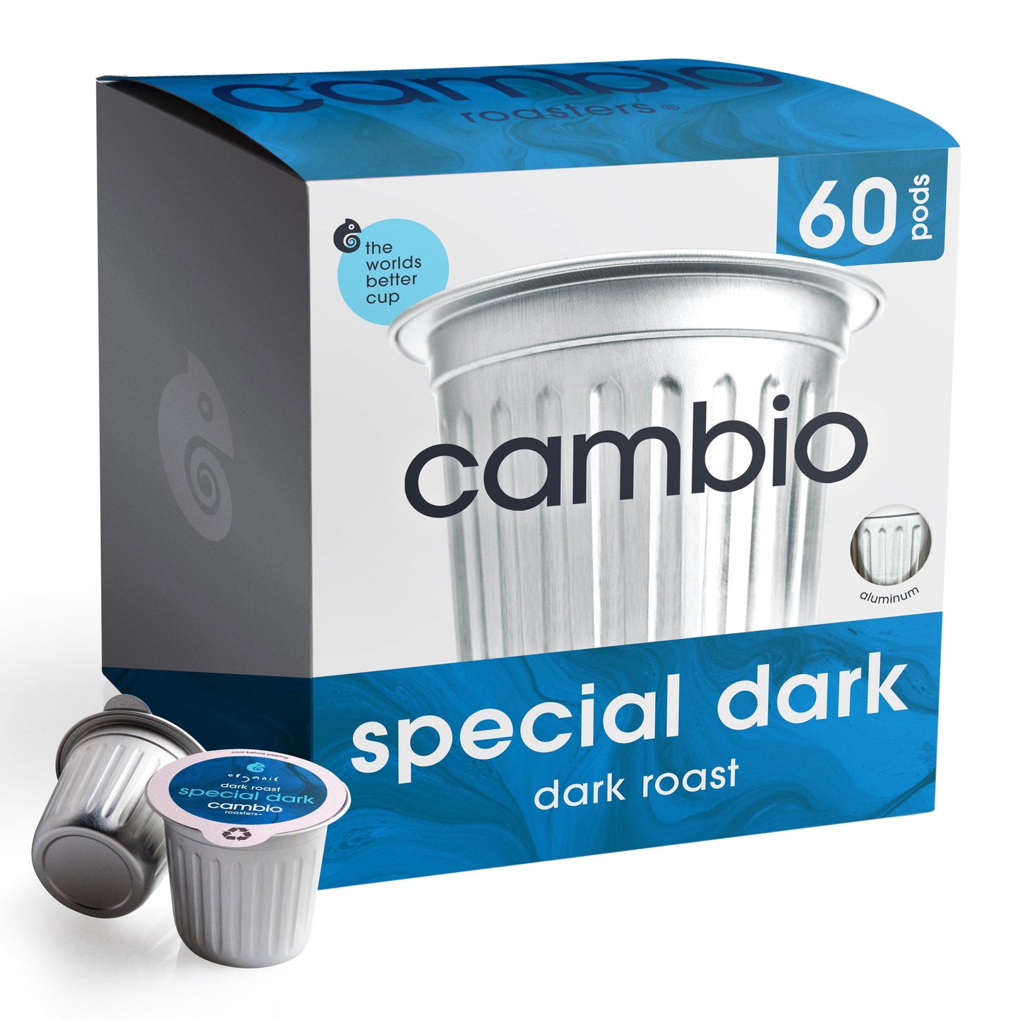 Cambio Roasters enhanced Dark Roast Keurig Organic Coffee K Cups Only Aluminum Keurig Coffee Pods with Organic Beans More Flavor & Longer Lasting Freshness Bold & Smooth Dark Roast Pods 60 count