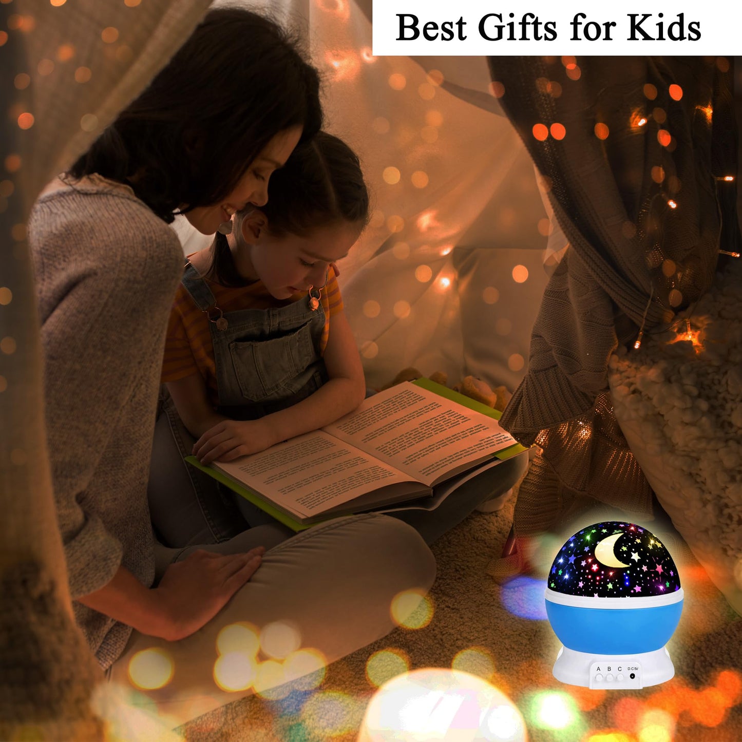 HONGID Night Light Projector for Kids, Glow in The Dark Stars, Blue, Model 012-1361, Rubber Material