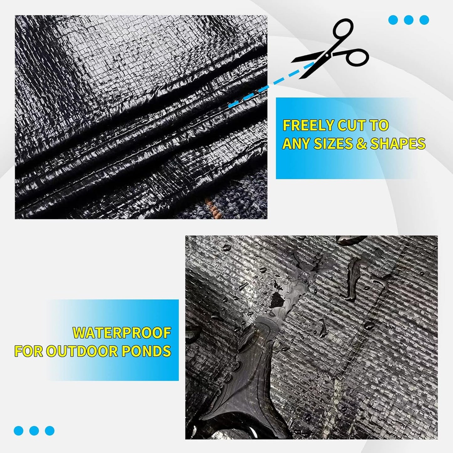 30X35FT Reinforced PE Pond Liner, 28Mil Thickness Pond Liners for Outdoor Ponds, Hemmed Edge with Buttonholes Liners for KOI/Fish, Duck Pond and Waterscape.