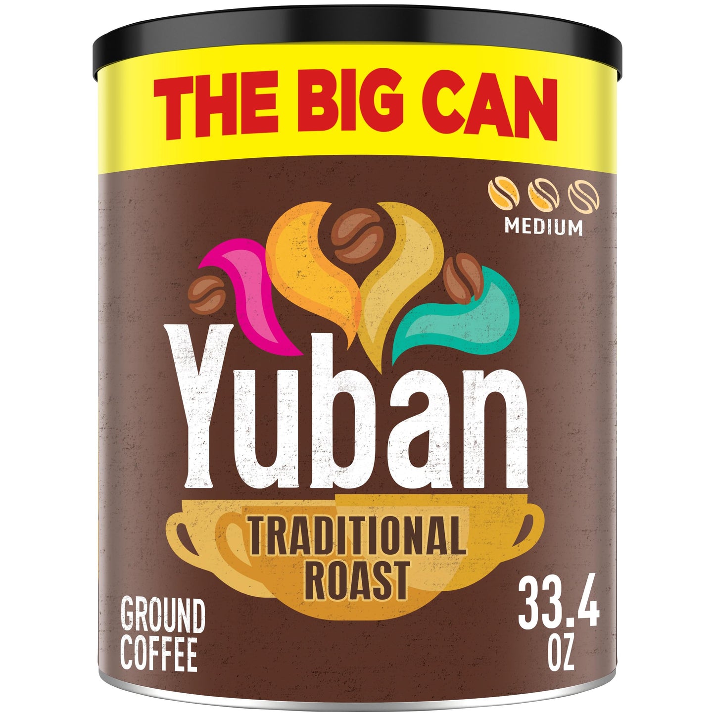 Yuban Traditional Medium Roast Ground Coffee The Big Can 33.4 oz Canister