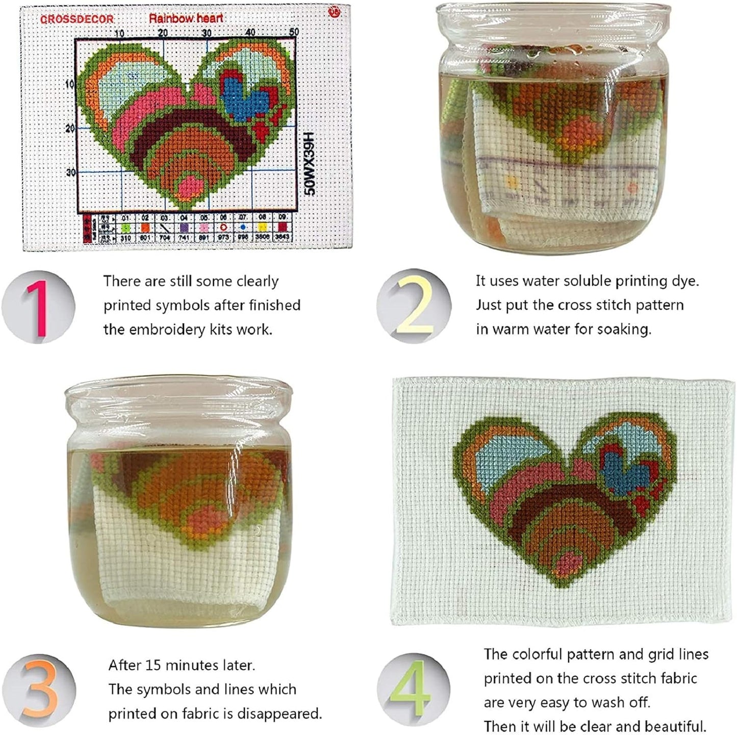 Dimensean Stamped Cross Stitch Kits Full Range of Embroidery Patterns Starter Kits for Beginners Adult or Kids DIY Cross Stitches Needlepoint Kits 11CT-Couples Under Van Gogh's Starry Sky 16x20 inch