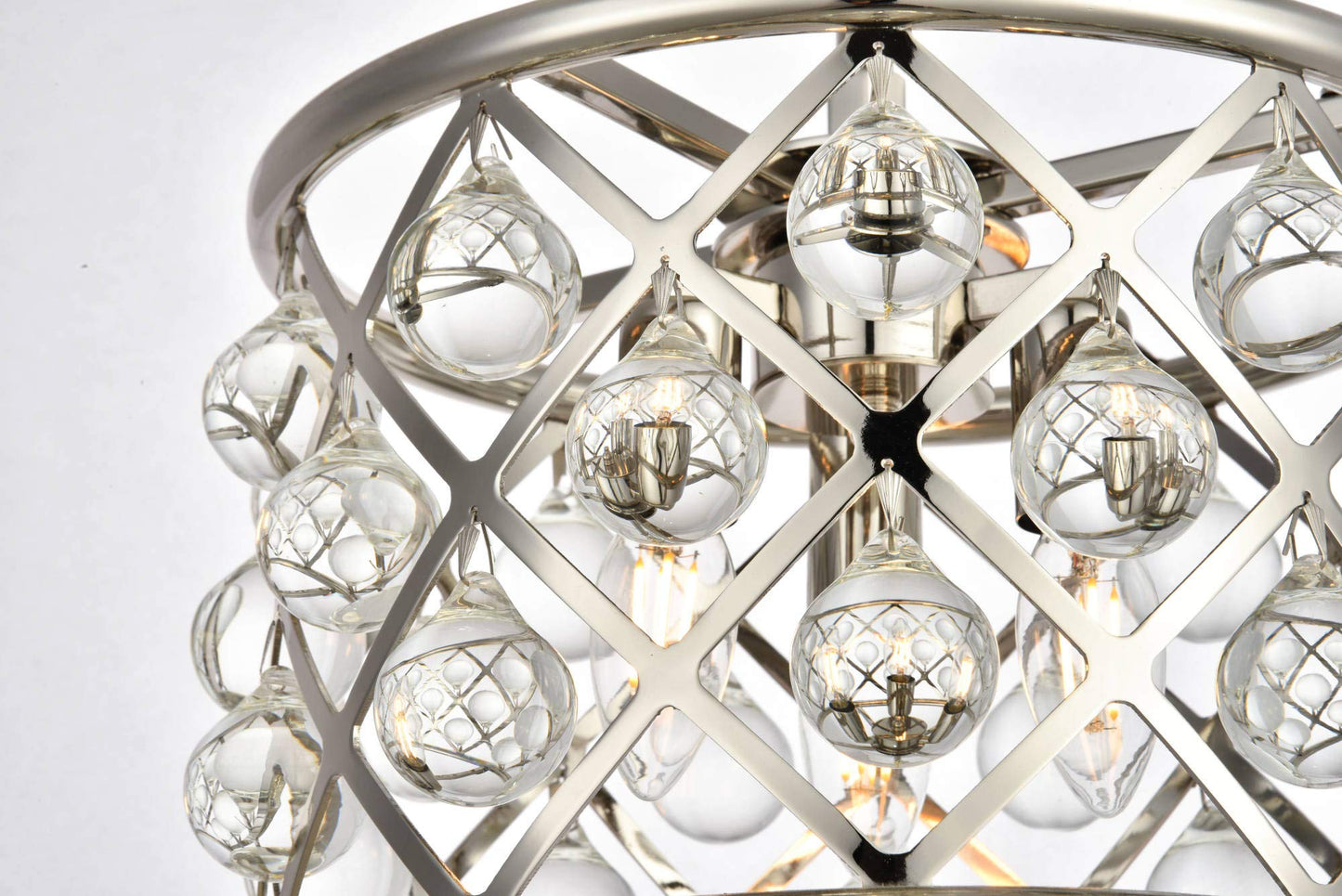 Elegant Lighting Madison 3-Light Pendant Lamp, 12in Depth x 9in Height, Mocha Brown Finish, Crystal, Model 1213D12MB/RC
