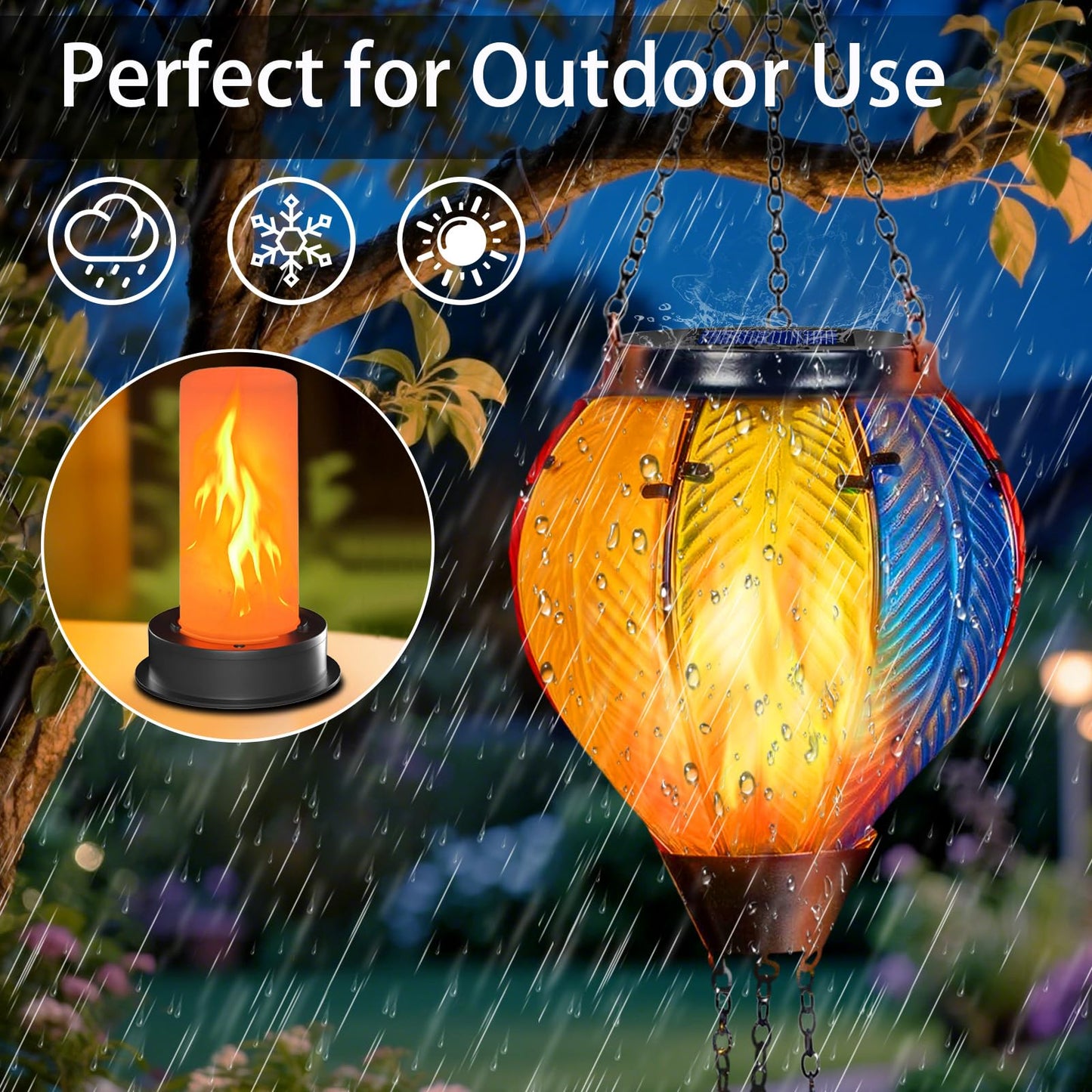 yulloyello 4 Pack Solar Light Replacement Tops, Waterproof Flickering Flame, Fits 2.87-3.35 Inch Openings, Black, Model DDHY-2