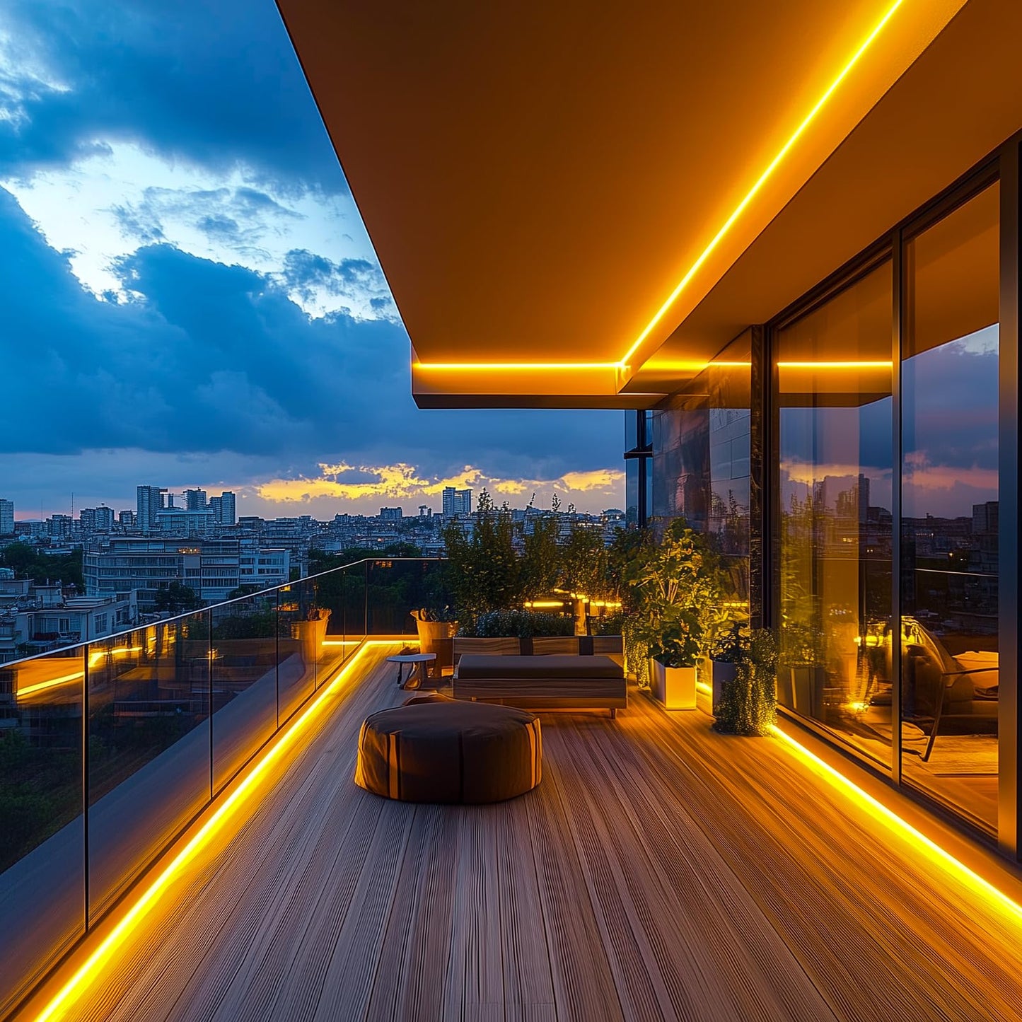 Gzbtech Flexible Led Neon Rope Lights 33Ft Ac 110-120V Waterproof Strip Light 120 Leds/M Cuttable Connectable Neon Lighting For Indoor Outdoor Home Decor/Commercial Building Use-Amber 10M