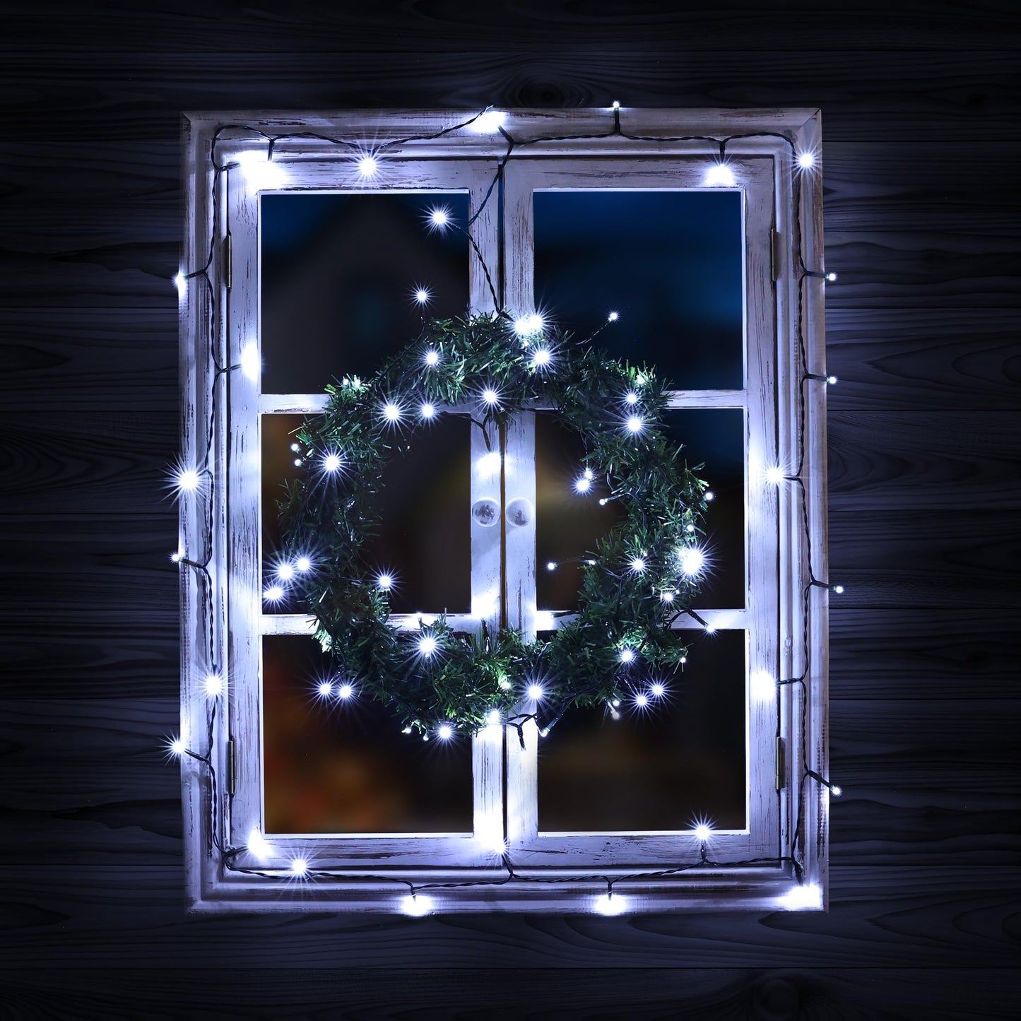Lomotech Battery Operated Christmas Lights - 2 Pack Total 33Ft 100Leds String Lights 8 Modes Waterproof With Timer For Home Garden Party Holiday Tree Decoration (Green Wire White)