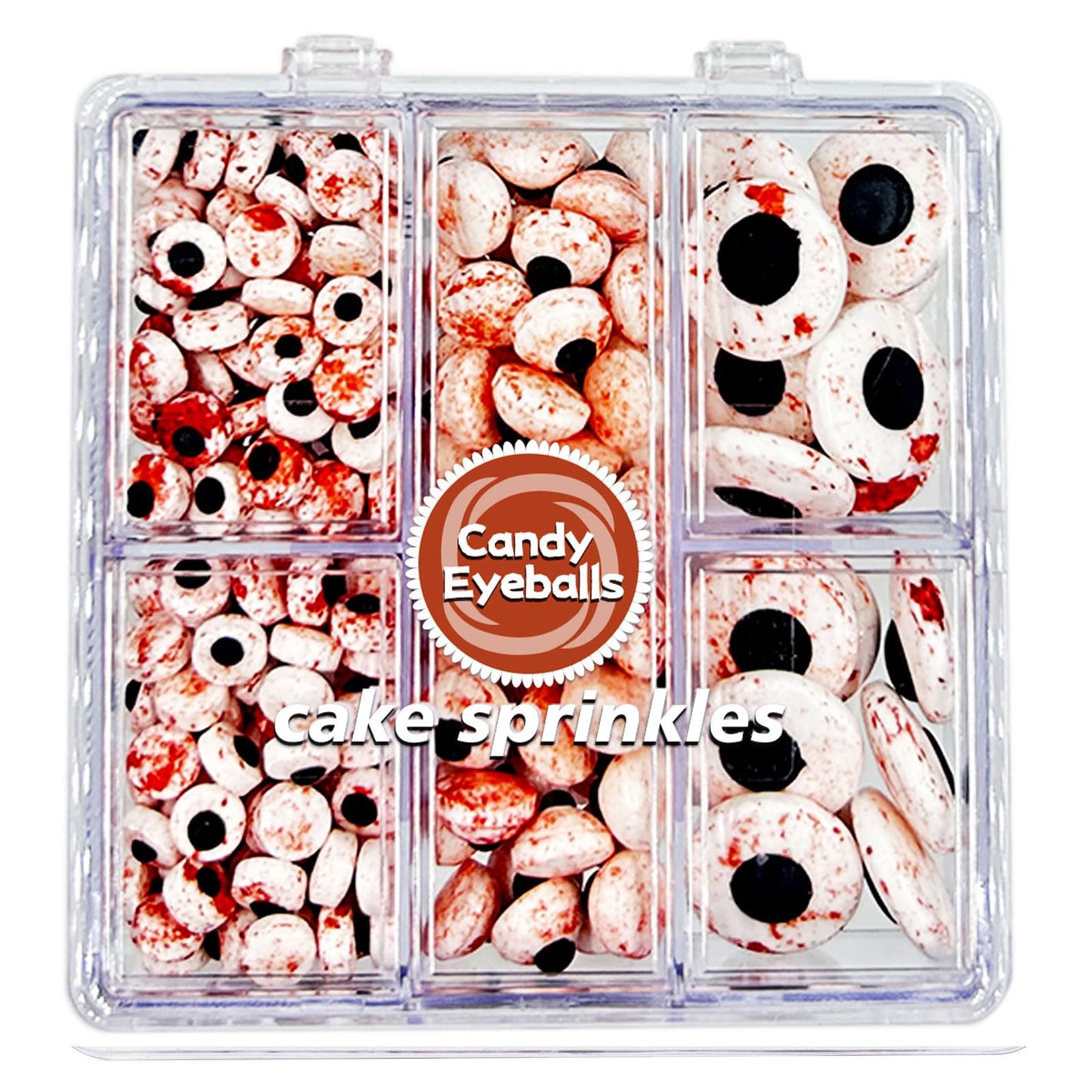 Halloween Sprinkles Edible Candy Eyeballs for Cake Decorating 3 Sizes Bloody Candy Eyes Sprinkles for Cookies Baking Cupcake Toppings
