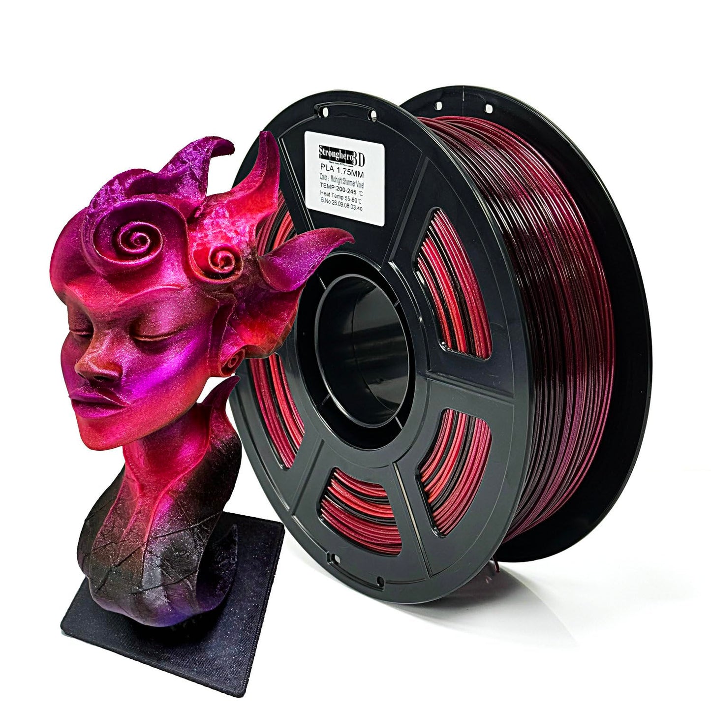 Stronghero3D Rainbow Filament,Multi Color,PLA ABS PETG,Net Weight 1kg(2.2lbs) Accuracy +/-0.05mm for ender3 Cr10 (PLA_Midnight_S