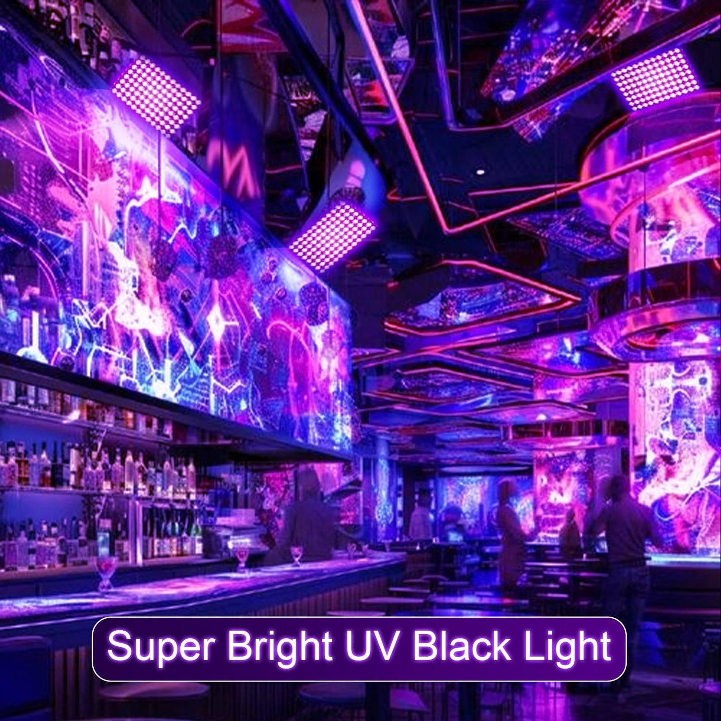 Indmird 100W Black Flood Light - Blacklight For Glow Parties, Halloween, Stage Lighting, Aluminum, Model Chx009