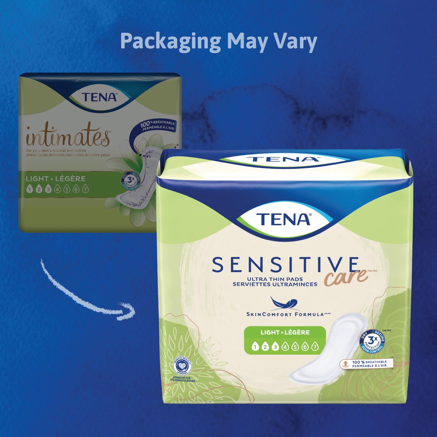 TENA Intimates Ultra Thin Light Bladder Leakage Pad for Women, Light Absorbency, Regular Length, 2 Pack 60 Total