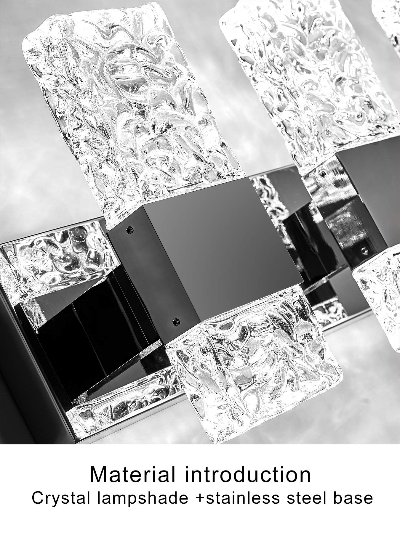 OYLYW LED Bathroom Vanity Light Fixture, Chrome Stainless Steel, 4 Lights, Model JQ1428-4TS, 28 Inch, Cool White 5800K