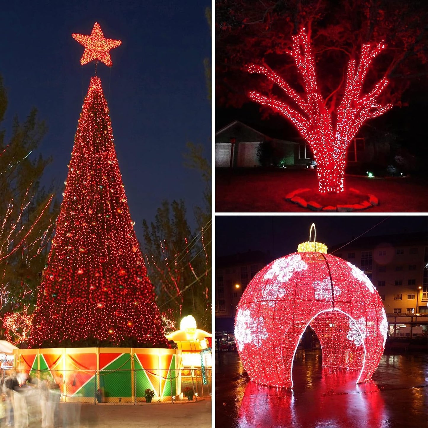 Solar Christmas String Lights Outdoor Waterproof 2Pk 500Led 180Ft Twinkle Lights Ip65 Waterproof Solar Powered Led Fairy Light With 8 Modes For Christmas Tree Wedding Garden Decoration Red & White